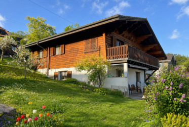 Chalet avec une vue spectaculaire lac & Alpes au calme.